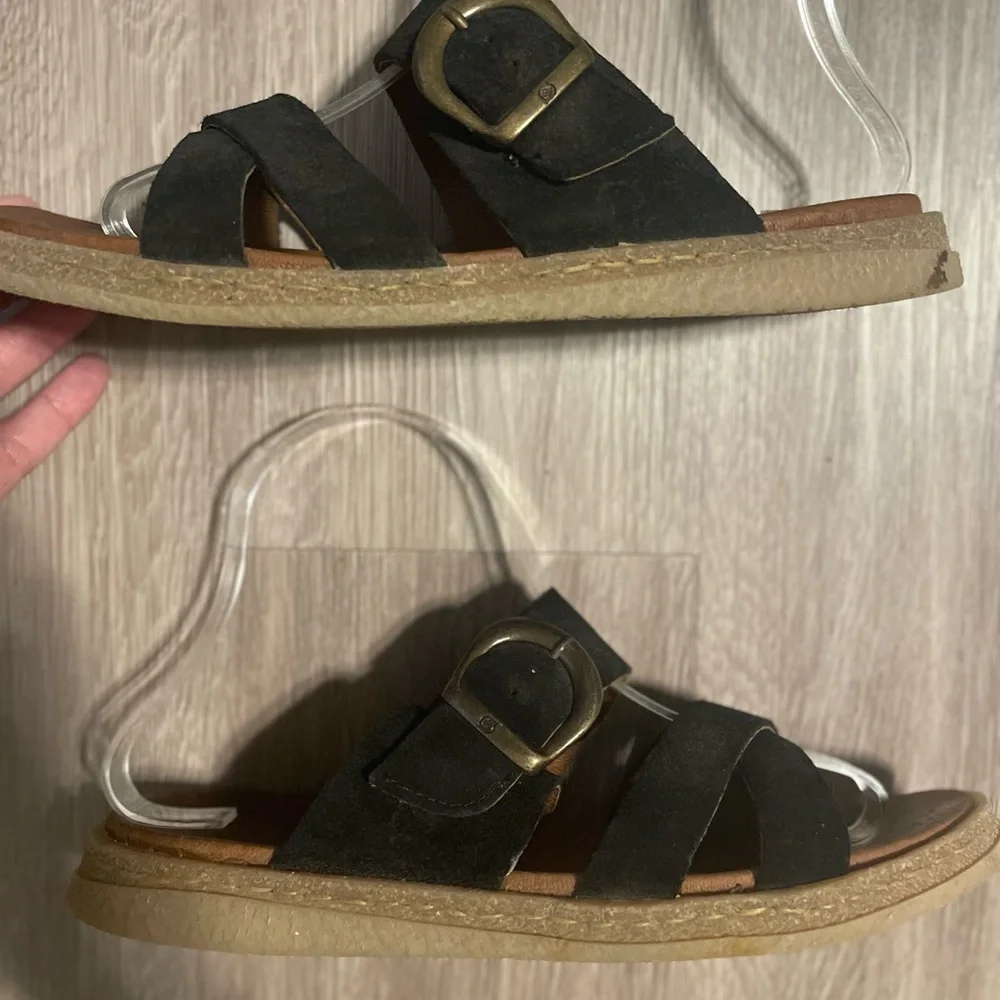 Born Women’s CAITE Sandals Size 8 Black Suede Leather Bohemian Granola Girl